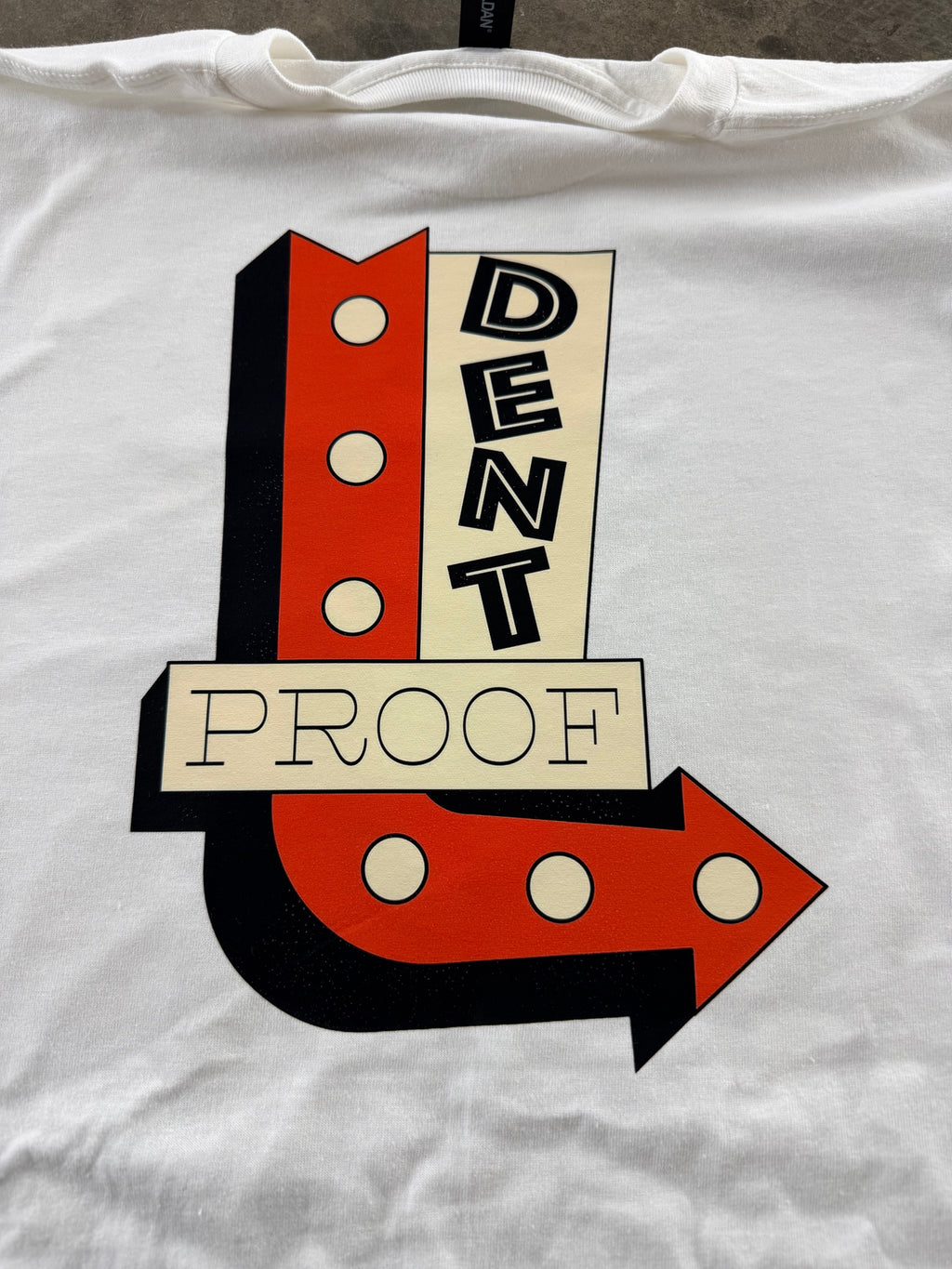 Dentproof comedy sign logo tshirt