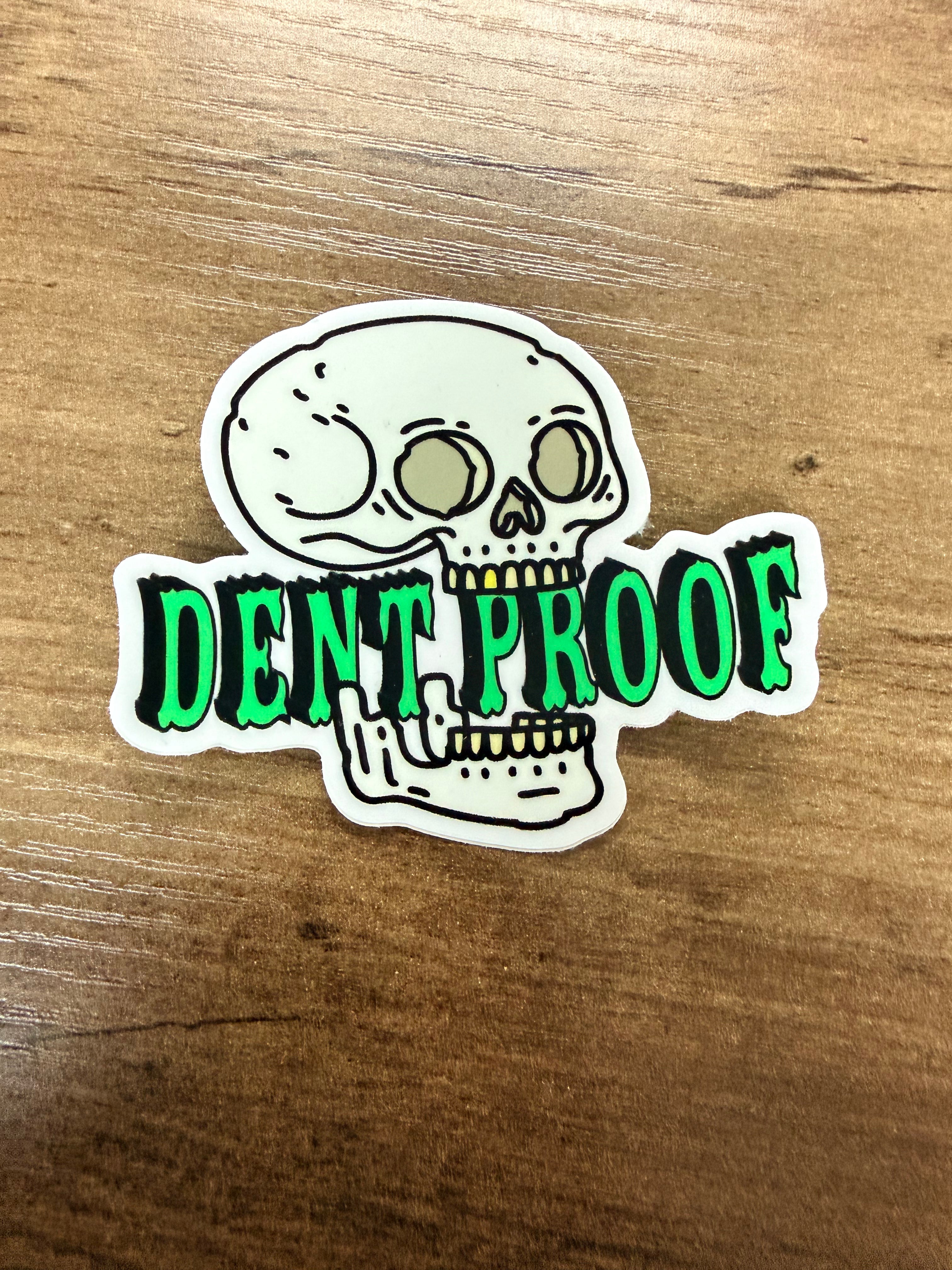 Dentproof skull sticker